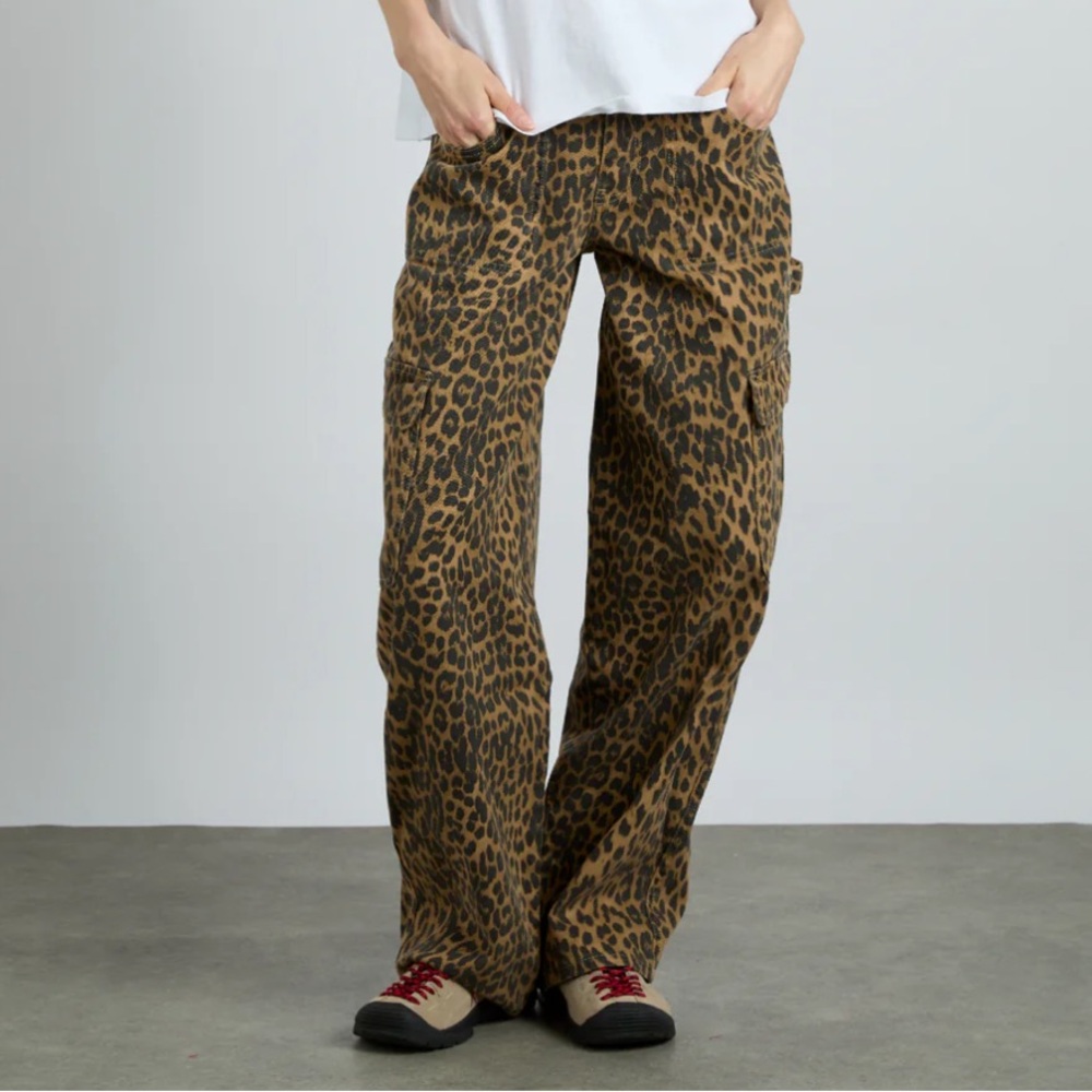Damson Madder Leopard Cargo Jeans
